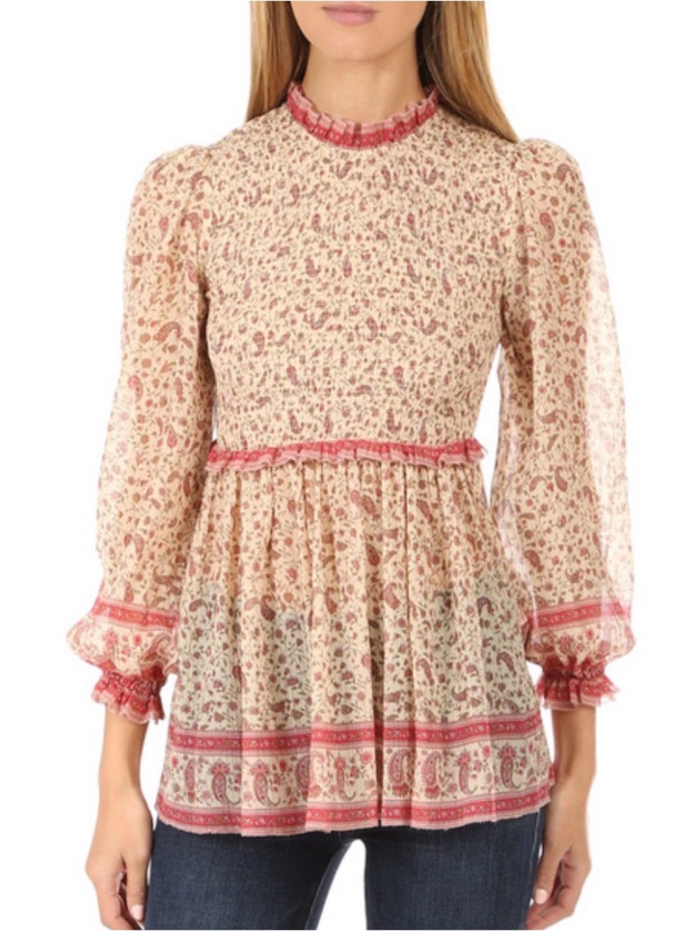 Zimmermann Juniper Shirred Top